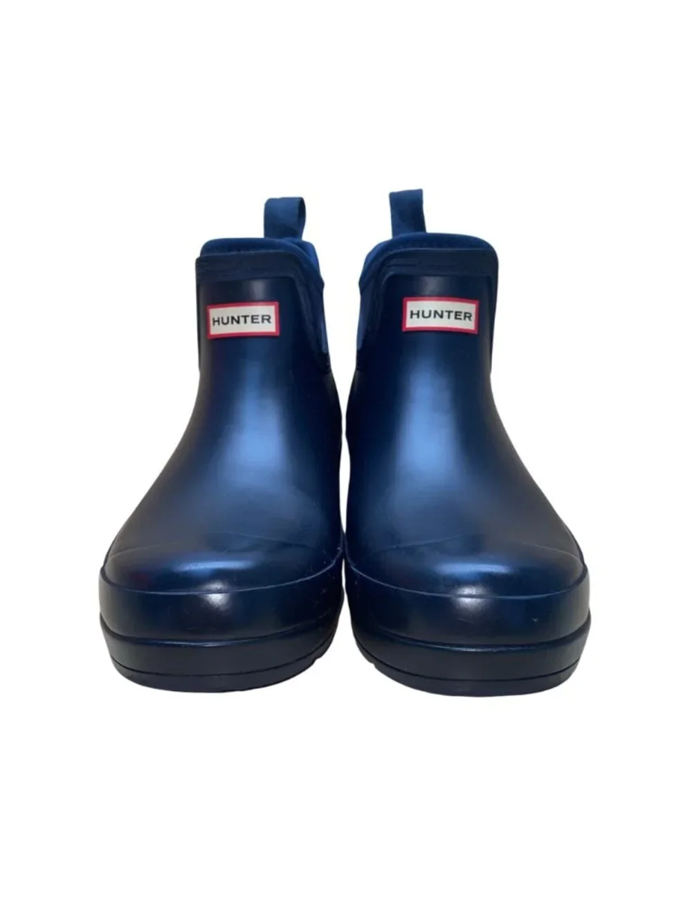 Hunter Women’s Navy Rubber Waterproof Ankle Rain Boots Size 7US